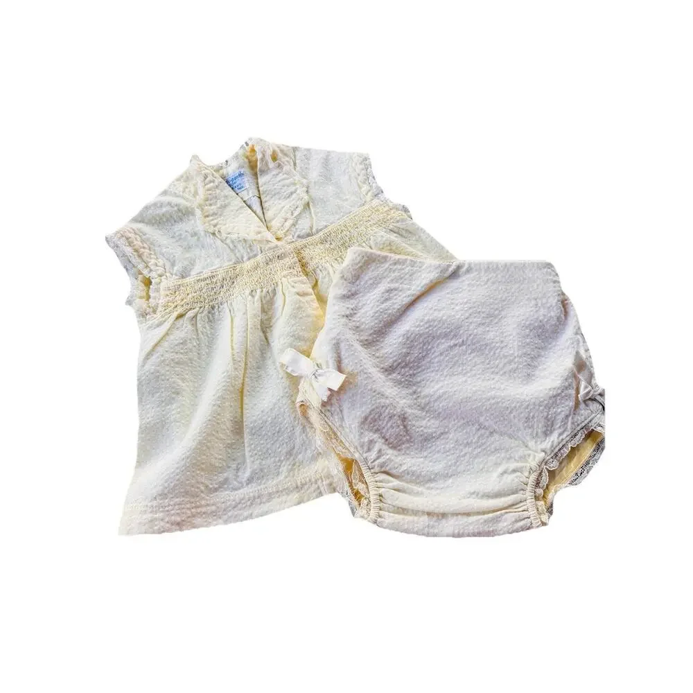Darling Vintage Alexis Handi Panti Baby Girl’s Yellow Top & Diaper Cover Medium